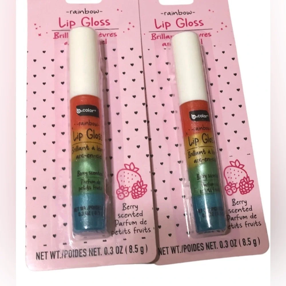 2pack rainbow berry scented lip‎ gloss new
